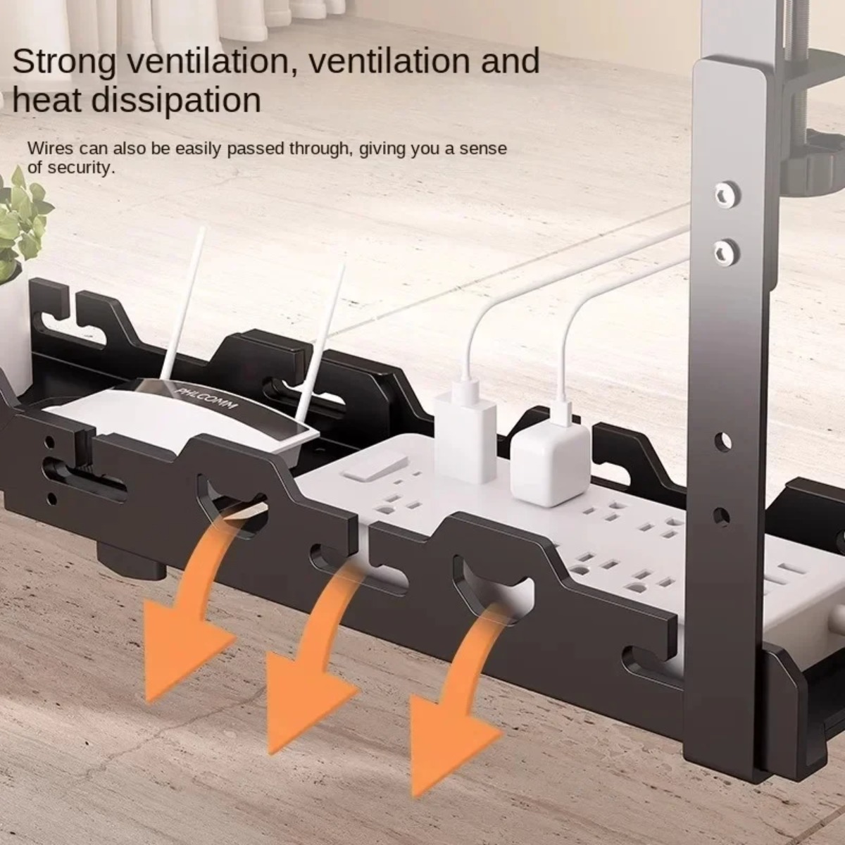 Desk Setup Living Room - Under Desk Cable Tray Telescopic Metal