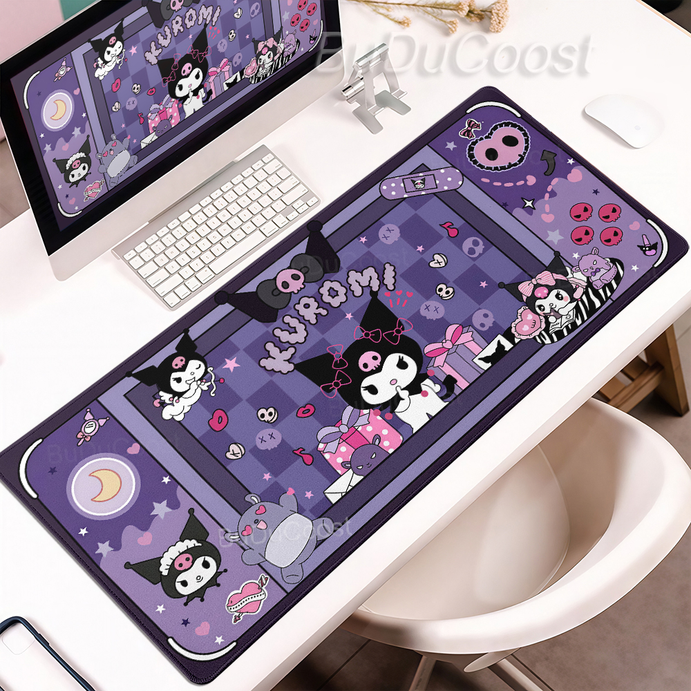 Desk Setup Pink - Pink Purple Cartoon Kuromi Xxl Mouse