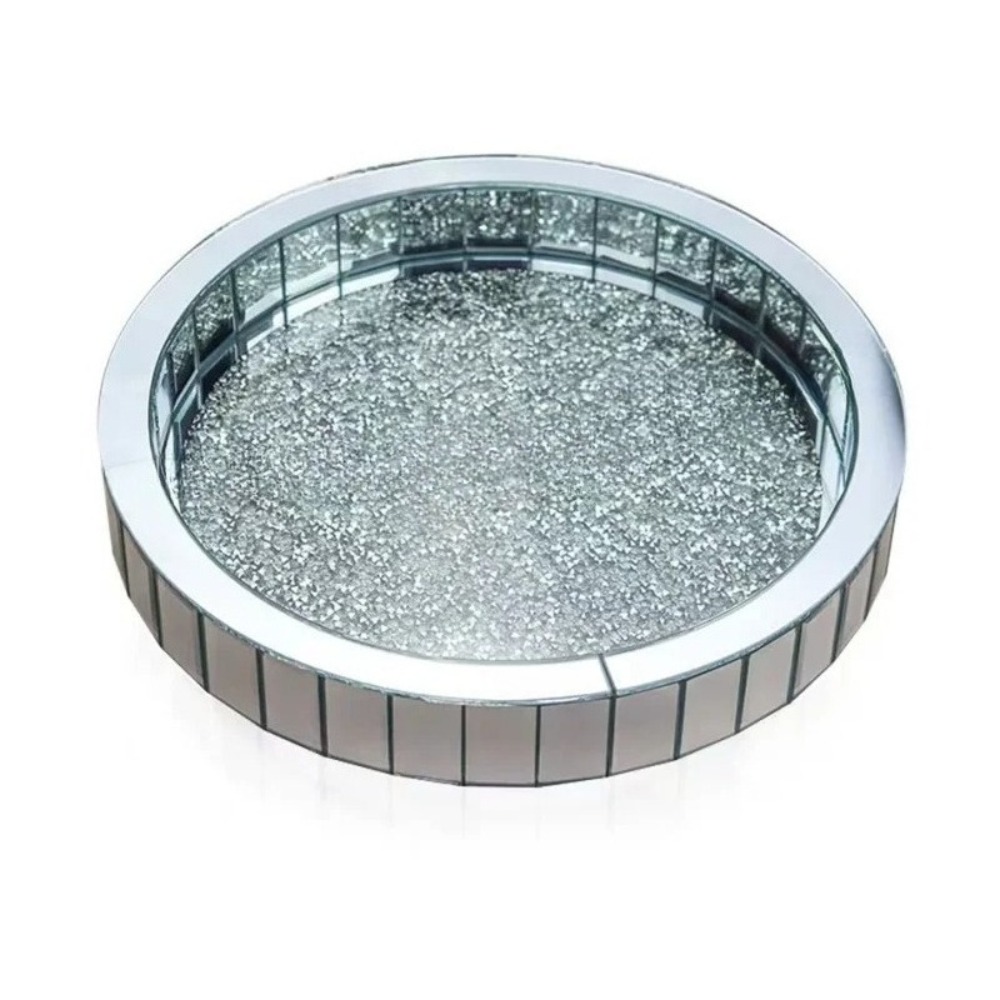 Desk Setup Shelf - Crystal Rotating Makeup Organizer, 360° Spinning