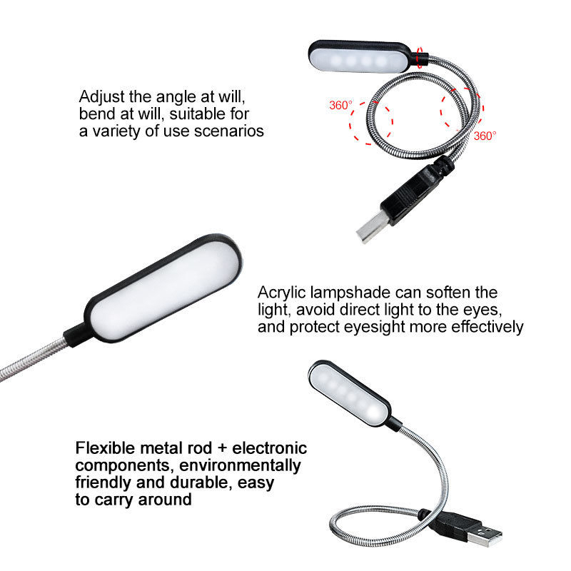 Mini 4 LED Book Lamp Portable  – Desk Setup Laptop Bewertung und Preis