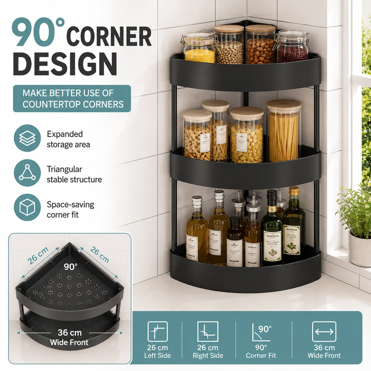 2/3Tiers Kitchen Desktop Corne – Desk Setup Shelf Bewertung und Preis
