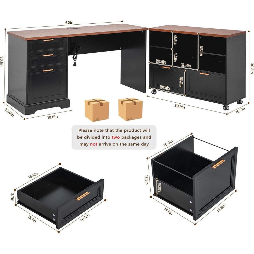 60 Corner Executive Desk with  – Desk Setup Home Office Bewertung und Preis
