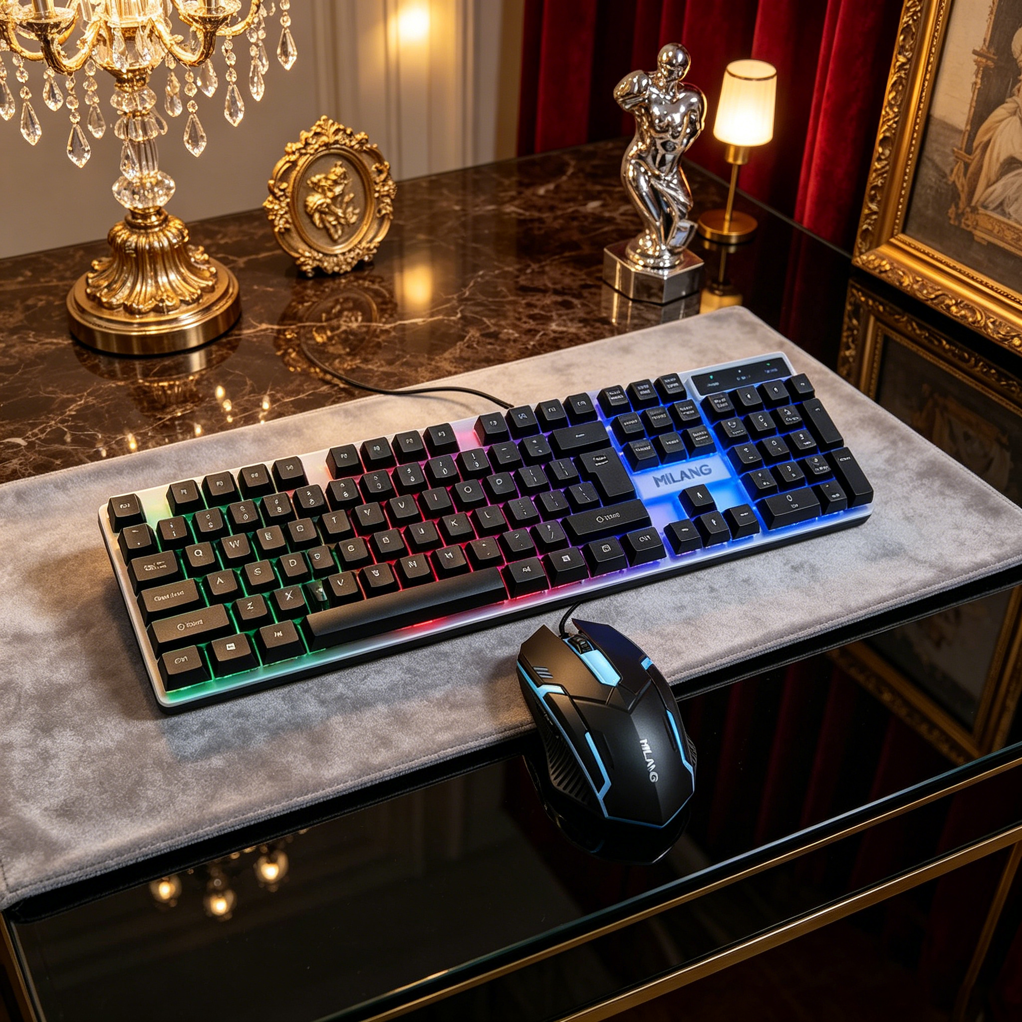 Wired RGB Backlit Keyboard Mou – Work Desk Home Setup Bewertung und Preis