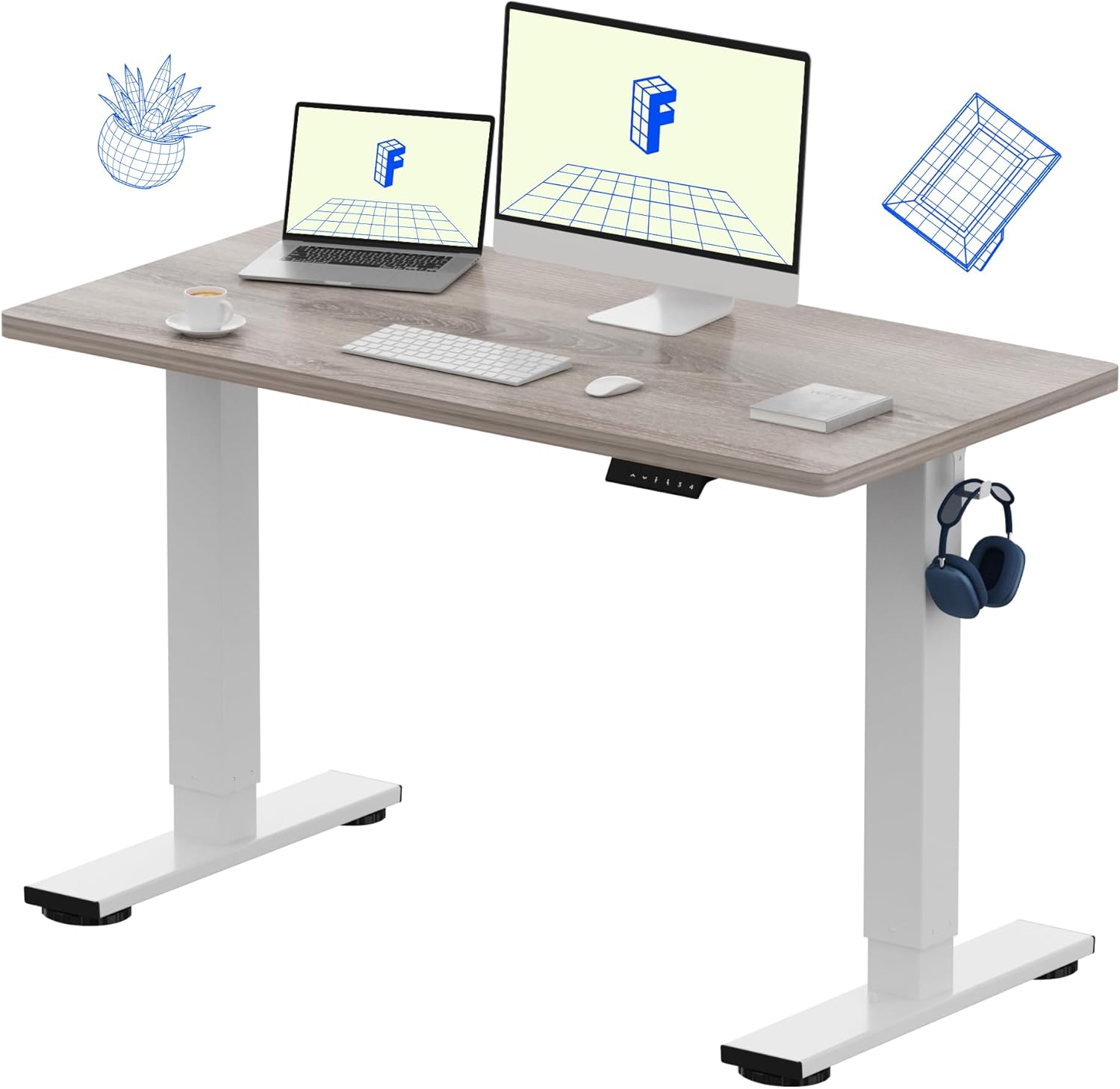 One-Piece Electric Height Adju – Desk Setup Home Office Bewertung und Preis