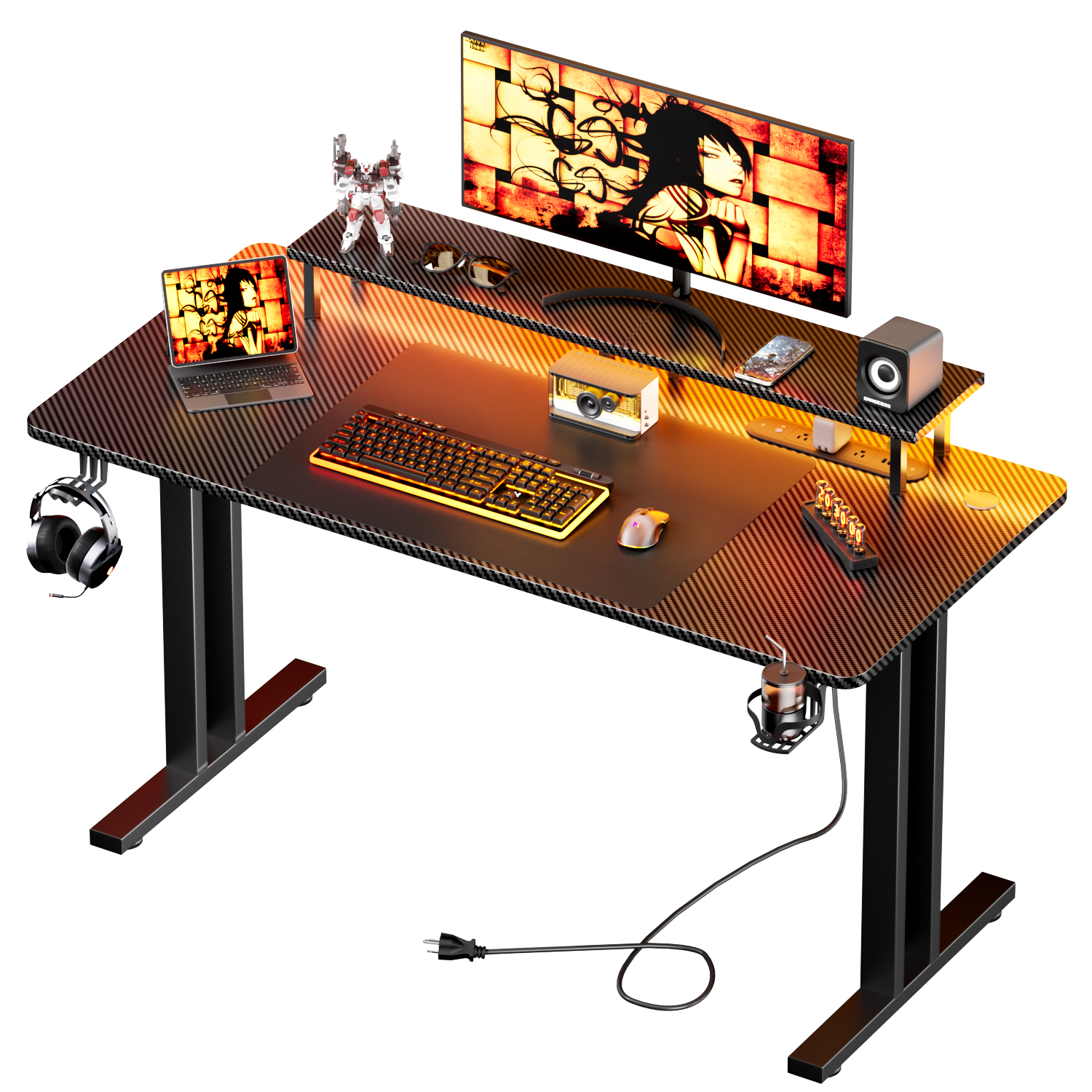 Gaming Desk with LED Lights &  – Desk Setup Home Office Bewertung und Preis