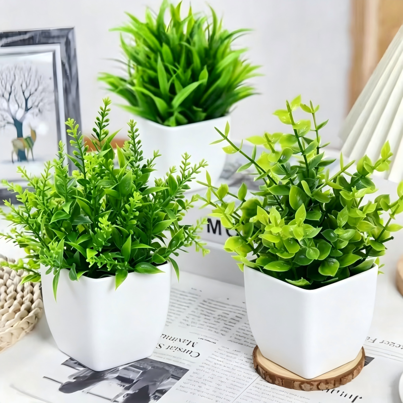 Mini Artificial Potted Plants  – Desk Setup Shelf Bewertung und Preis