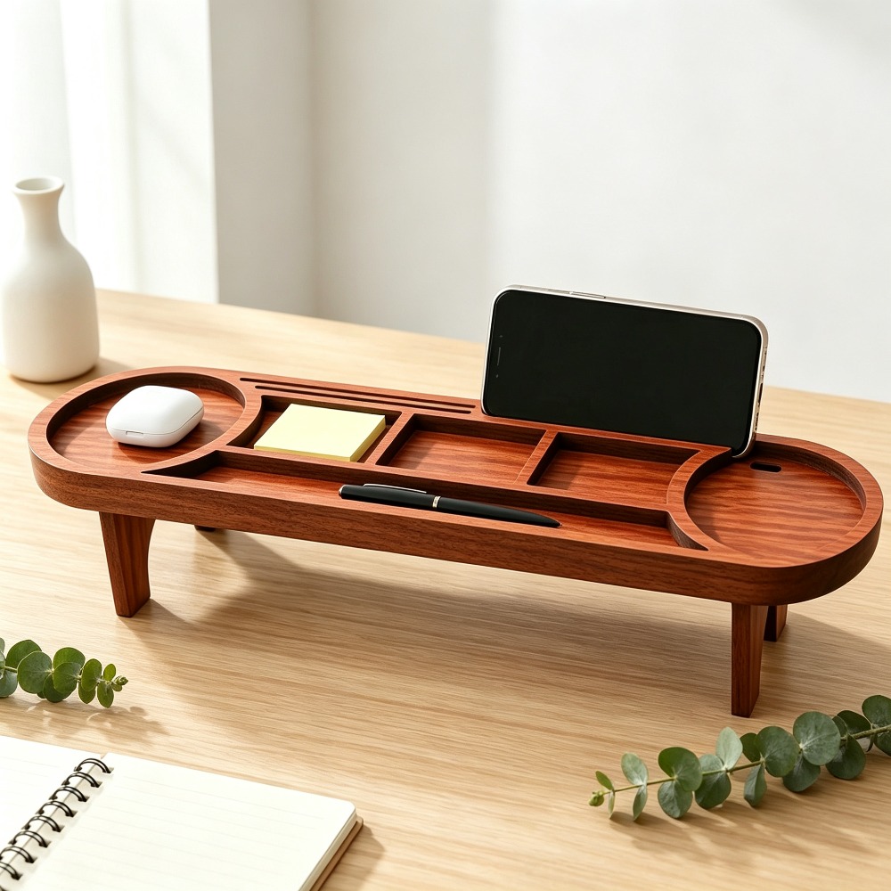 Wooden Desk Organizer with Pho – Desk Setup Home Office Bewertung und Preis
