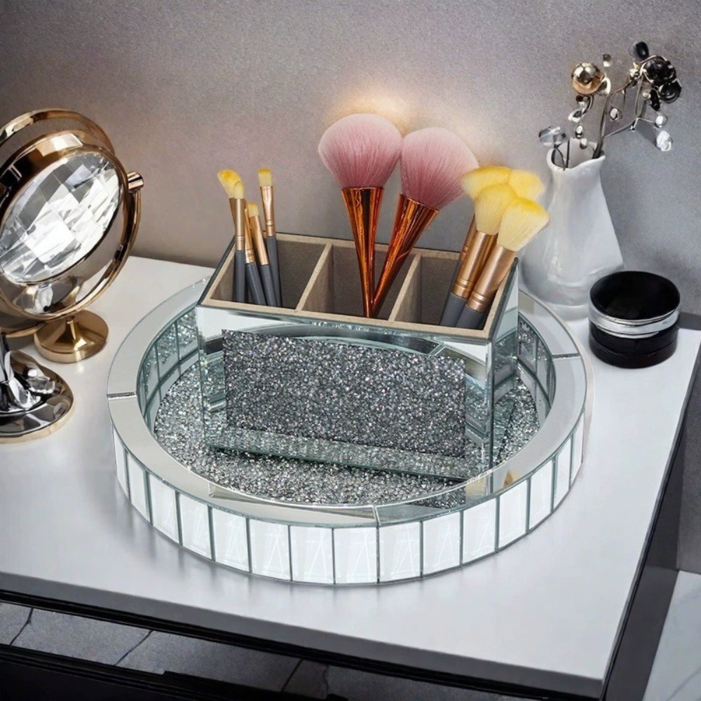 Crystal Rotating Makeup Organi – Desk Setup Shelf Bewertung und Preis