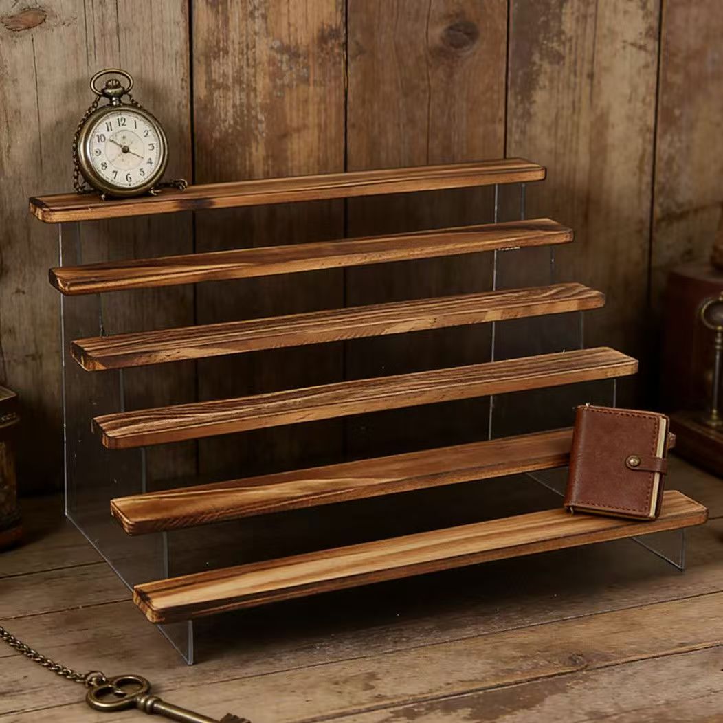Charred Wooden Step Display St – Desk Setup Shelf Bewertung und Preis