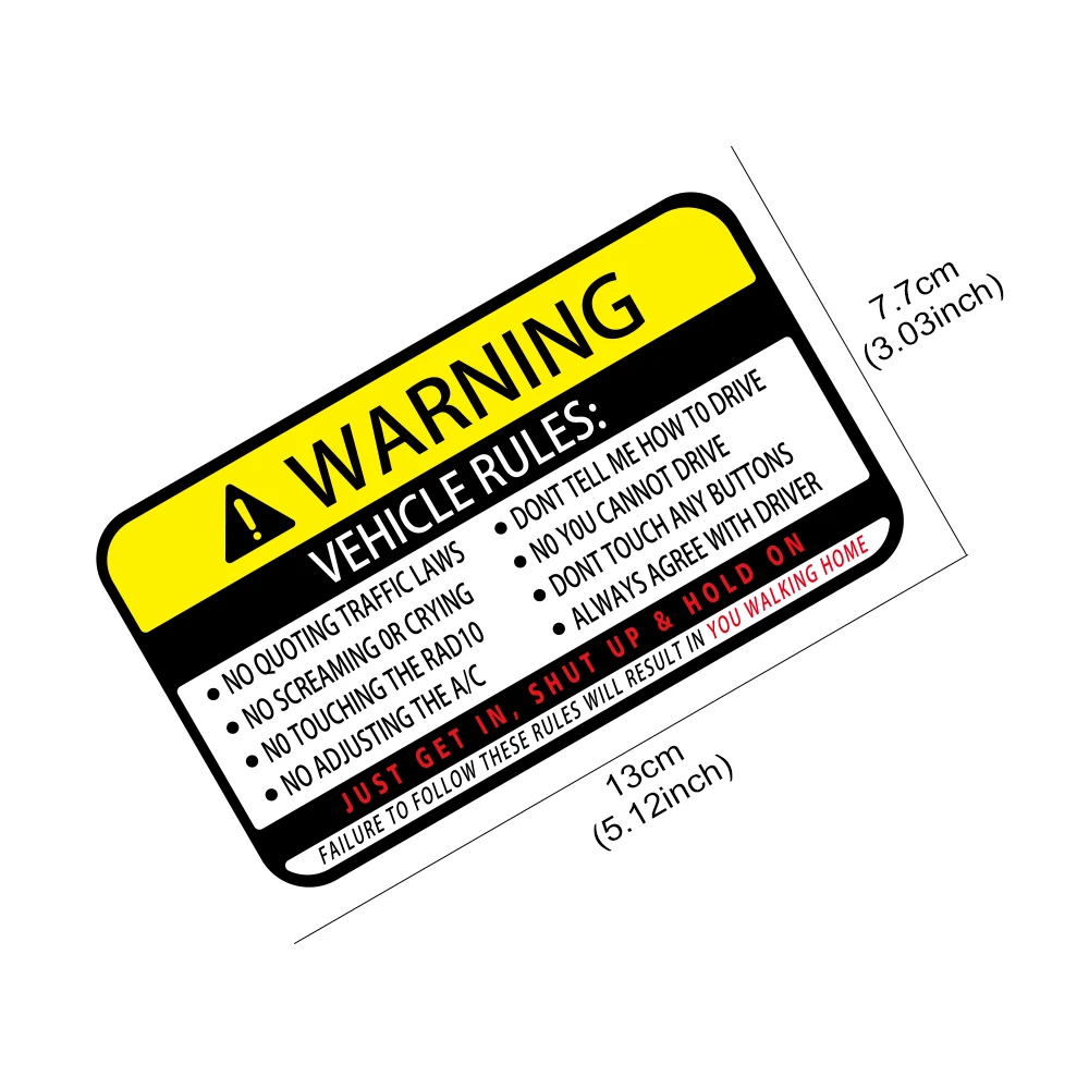 13x7.7cm Warning Words Car Sti – Desk Setup Laptop Bewertung und Preis