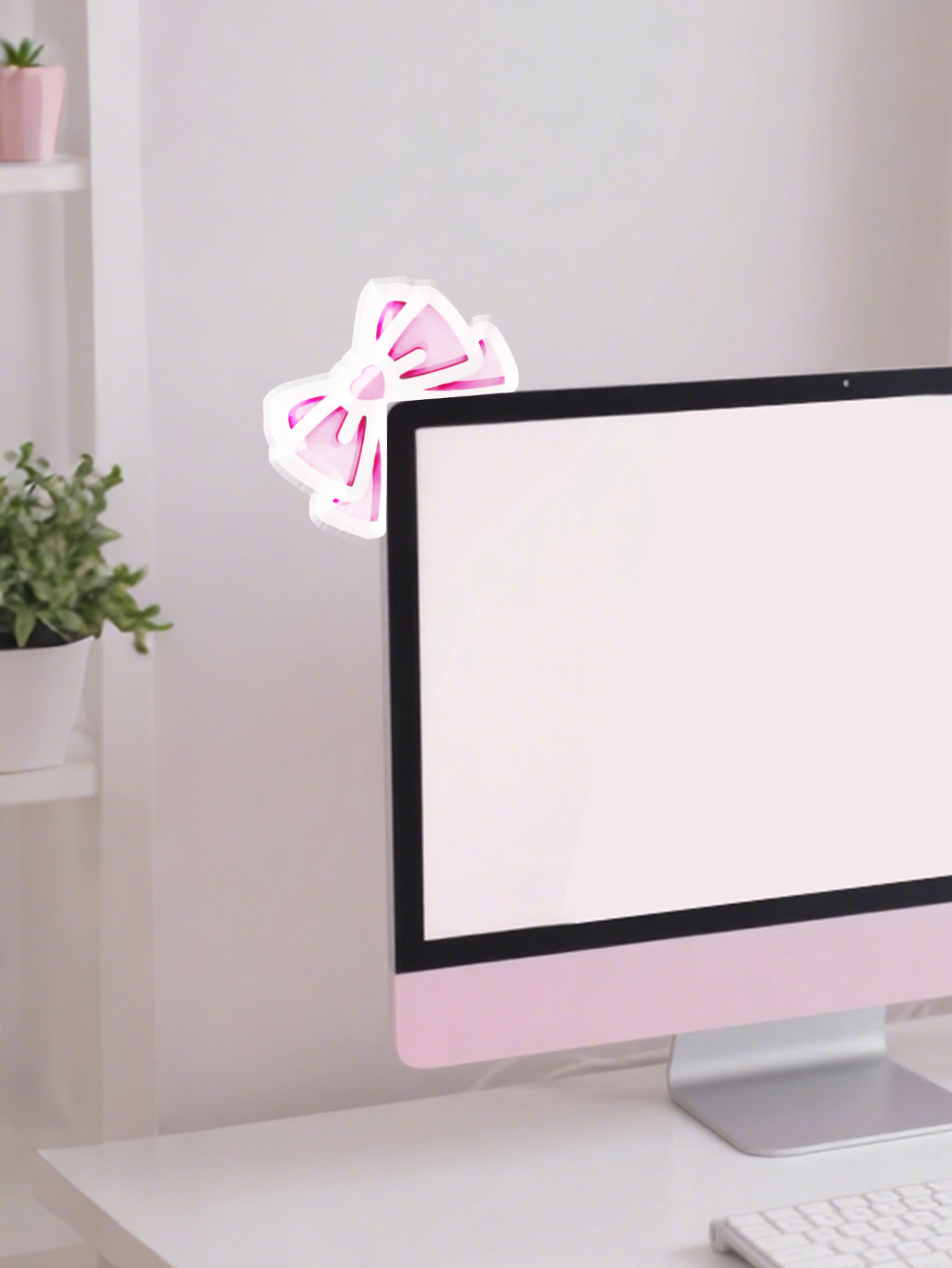 Kawaii Bow Monitor Decor Pink  – Desk Setup Pink Bewertung und Preis
