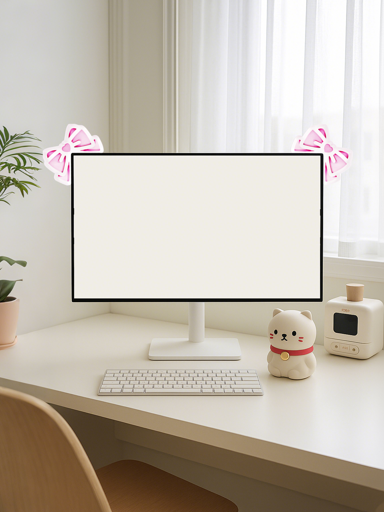 Kawaii Bow Monitor Decor Pink  – Desk Setup Pink Bewertung und Preis