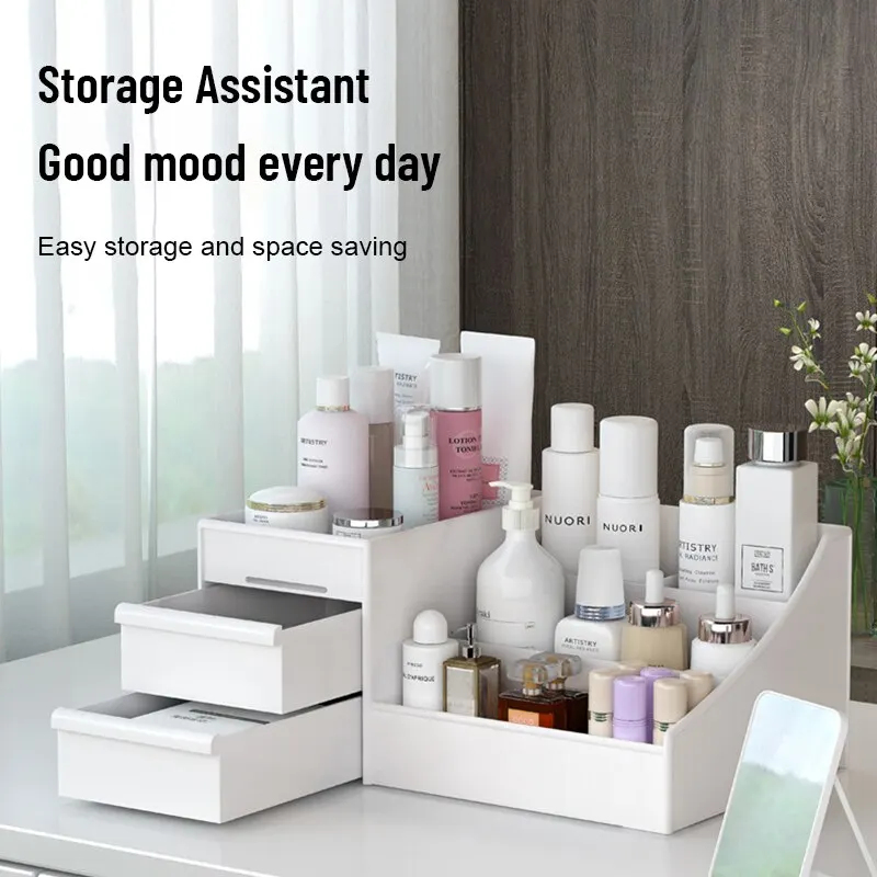 1pc White Drawer Makeup Storag – Desk Setup Shelf Bewertung und Preis